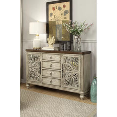 Yakima 60'' Wide 4 Drawer Rubberwood Sideboard Perfect for Living Room