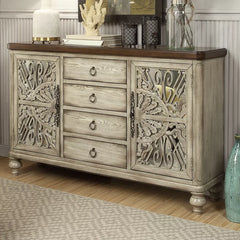 Yakima 60'' Wide 4 Drawer Rubberwood Sideboard Perfect for Living Room