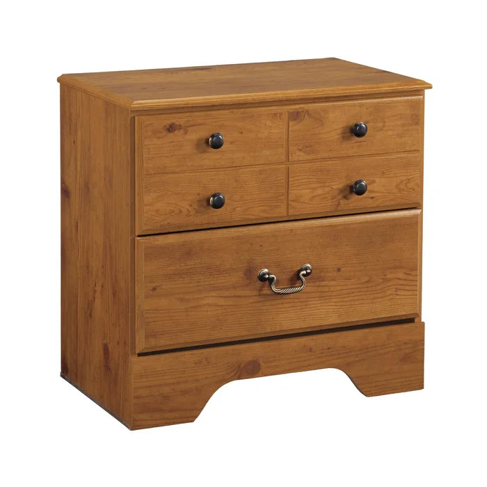 Yandell 24.47'' Tall 2 - Drawer Nightstand in Pine Perfect Organize