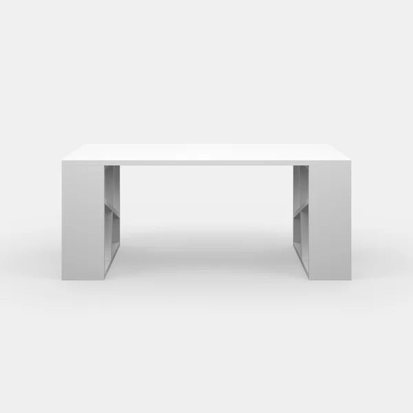 White Yareli Sled Coffee Table Plenty of Table Space Perfect for Living Room