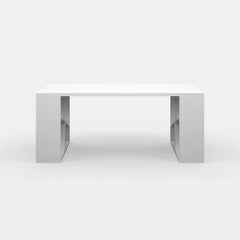 White Yareli Sled Coffee Table Plenty of Table Space Perfect for Living Room
