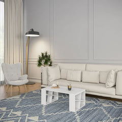 White Yareli Sled Coffee Table Plenty of Table Space Perfect for Living Room