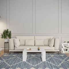 White Yareli Sled Coffee Table Plenty of Table Space Perfect for Living Room