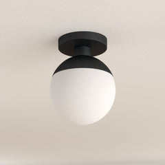 Yearby 1 Light Simple Globe Semi Flush Mount Made From Metal