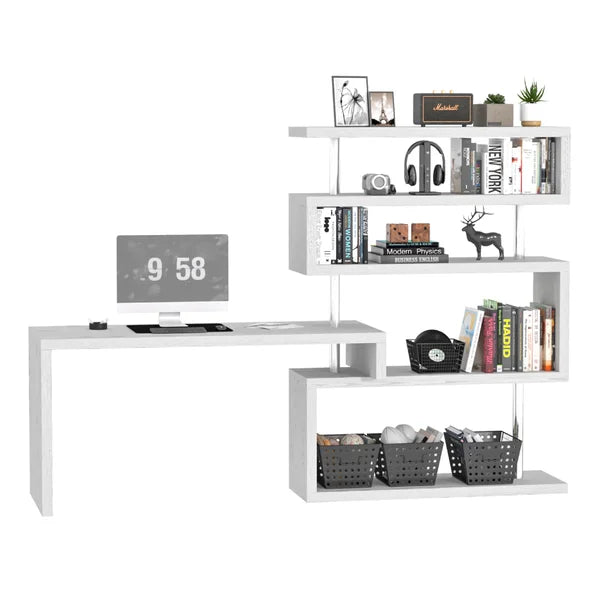 Reversible L-Shape Desk Plenty of Additional Storage Space Manufactured Wood