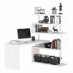 Reversible L-Shape Desk Plenty of Additional Storage Space Manufactured Wood