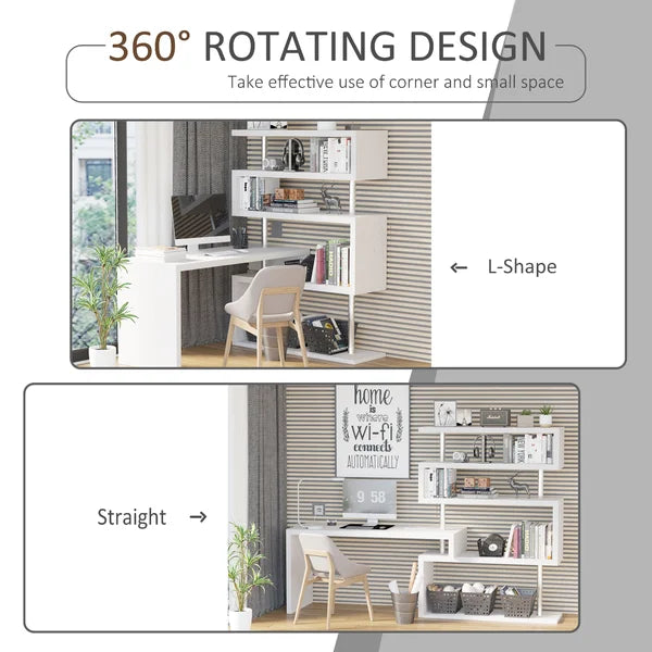 Reversible L-Shape Desk Plenty of Additional Storage Space Manufactured Wood