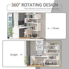 Reversible L-Shape Desk Plenty of Additional Storage Space Manufactured Wood
