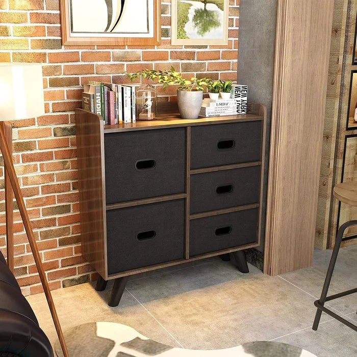 Yoel 33'' Tall Plastic 5 - Drawer Accent Chest Vintage Style Cabinet