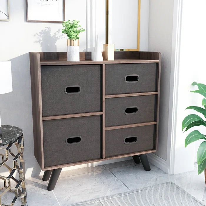 Yoel 33'' Tall Plastic 5 - Drawer Accent Chest Vintage Style Cabinet