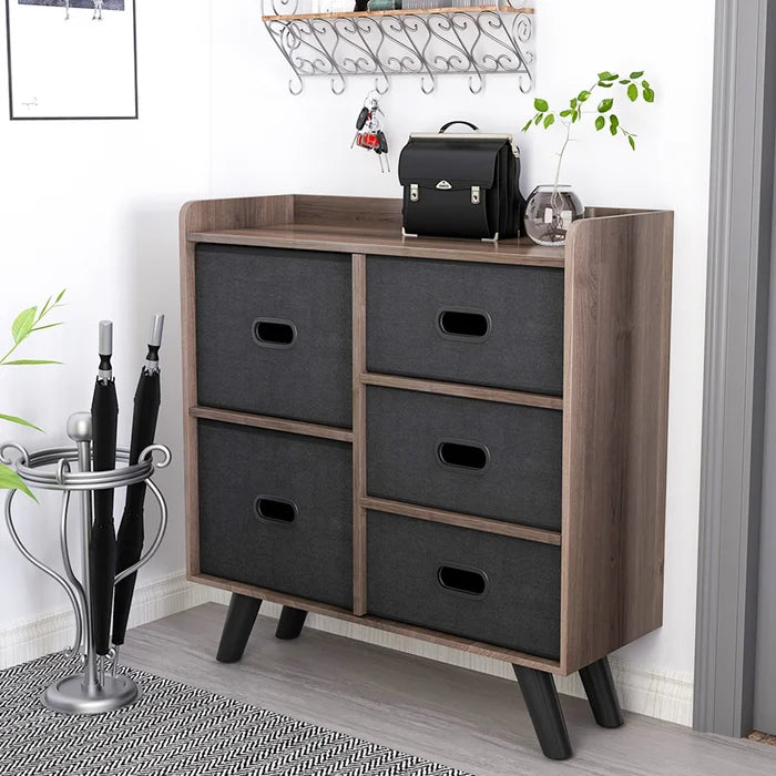 Yoel 33'' Tall Plastic 5 - Drawer Accent Chest Vintage Style Cabinet