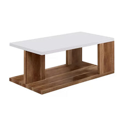 Solid Wood Yoel Coffee Table with Open Bottom Shelf Modern Style