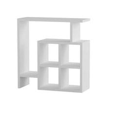 White Yoselin Floor Shelf Modern End Table Offer Plenty Storage Space