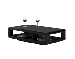 Modern Lacquer Coffee Table, Glossy Black 48"X24"X12"H
