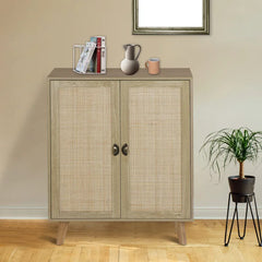 Zaida 43.3'' Tall Solid Wood 2 - Door Accent Cabinet Adjustable Shelves