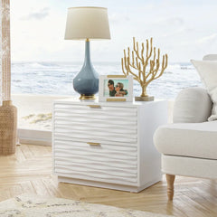 Zaire 19.33'' Tall 2 - Drawer Nightstand in White Modern and Coastal Styles