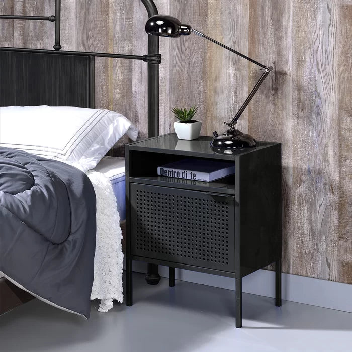 Black Zander 24'' Tall Nightstand Accent Table in your Living Room