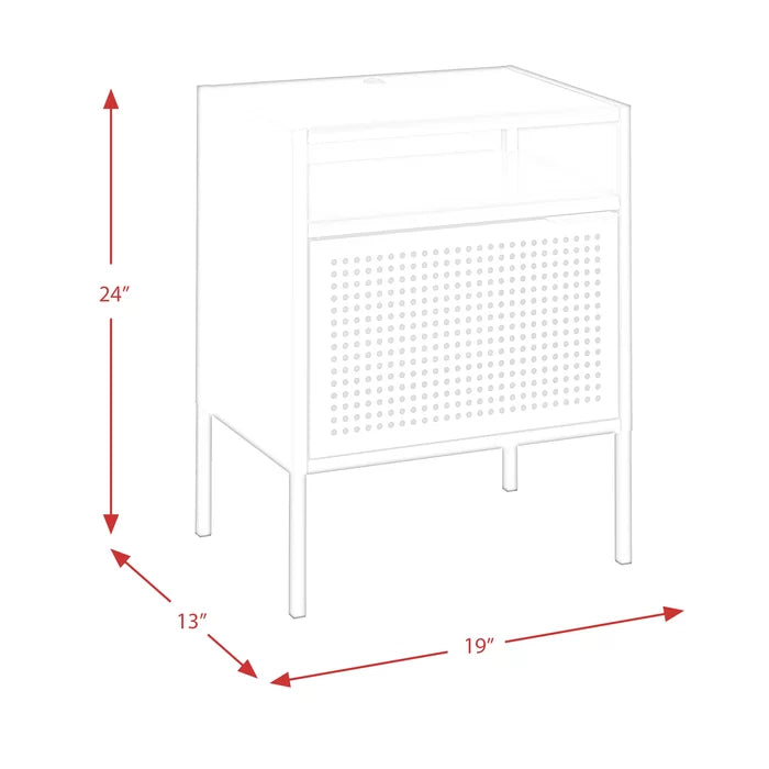 Black Zander 24'' Tall Nightstand Accent Table in your Living Room