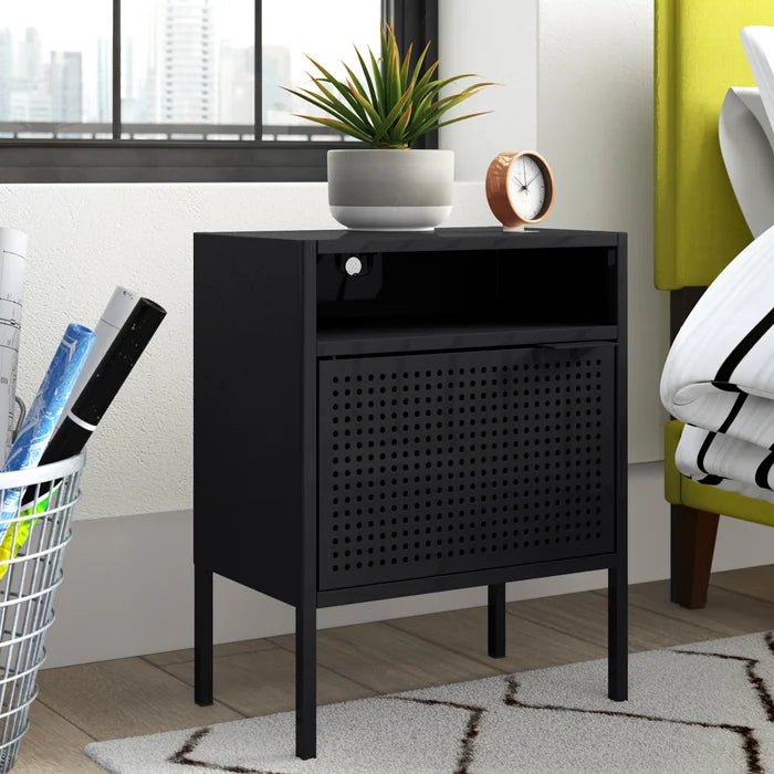 Black Zander 24'' Tall Nightstand Accent Table in your Living Room