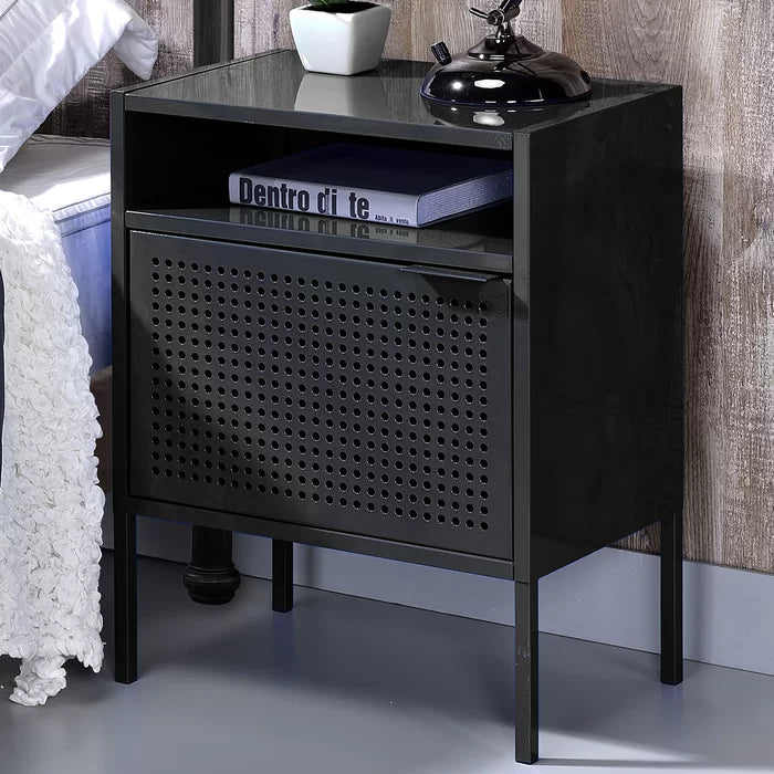 Black Zander 24'' Tall Nightstand Accent Table in your Living Room