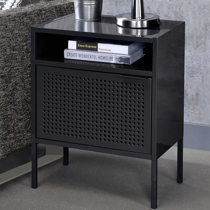 Black Zander 24'' Tall Nightstand Accent Table in your Living Room