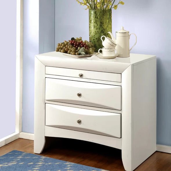 White Zhu 25'' Tall 2 - Drawer Nightstand Offer Plenty Storage Space