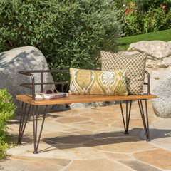 Acacia Wood Contemporary Twist to your Patio or Backyard with this Solid Acacia Wood Bench