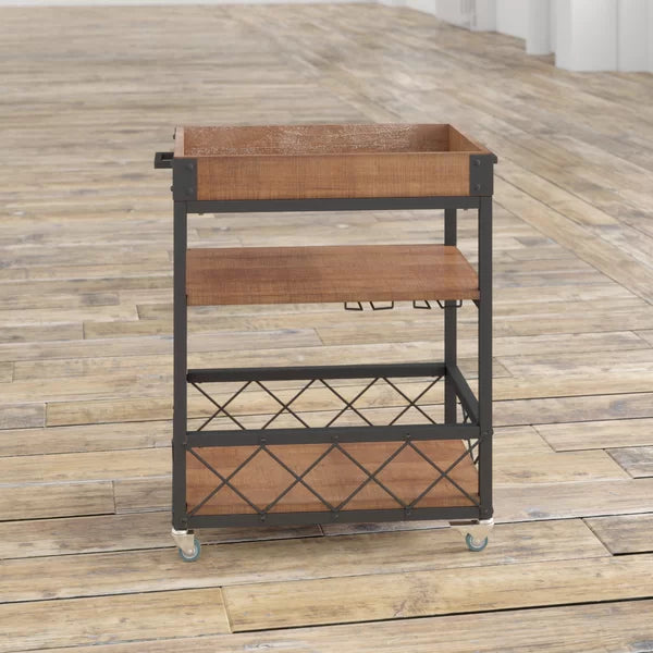 Zona 26'' Wide Rolling Kitchen Cart Locking Wheels