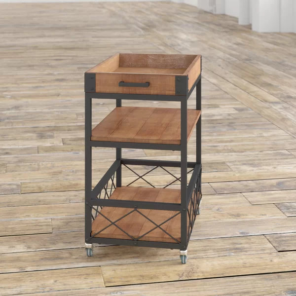 Zona 26'' Wide Rolling Kitchen Cart Locking Wheels