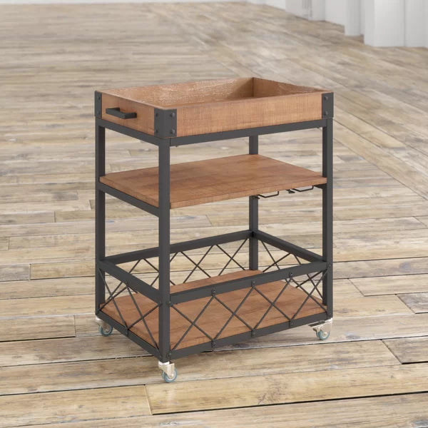 Zona 26'' Wide Rolling Kitchen Cart Locking Wheels