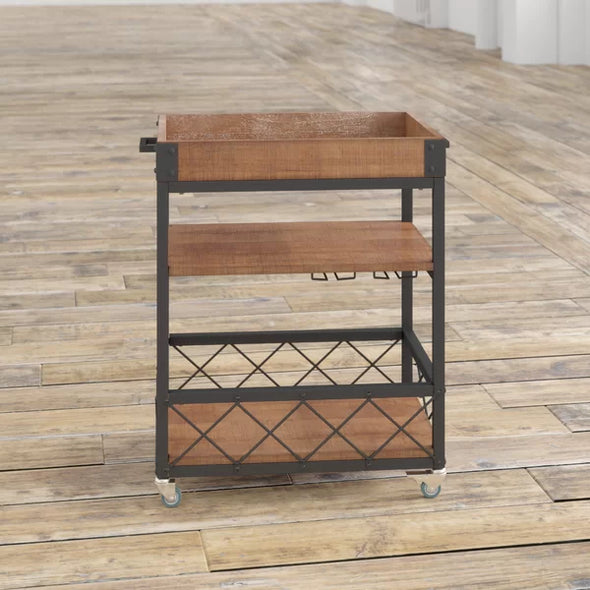 Zona 26'' Wide Rolling Kitchen Cart Locking Wheels