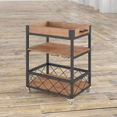 Zona 26'' Wide Rolling Kitchen Cart Locking Wheels
