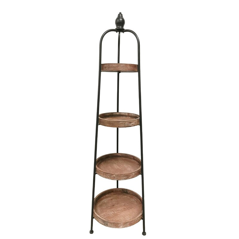 66'' H x 18'' W Iron Geometric Bookcase Increase Organization in your Home with this Four-Tier