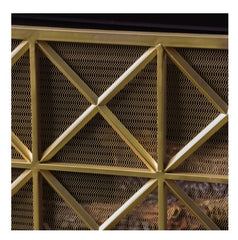 3-Panel Fireplace Screen Crafted from Iron with an X Pattern for Striking Visual Interest