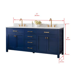 Atencio 72" Double Bathroom Vanity Set Contemporary Decor Design