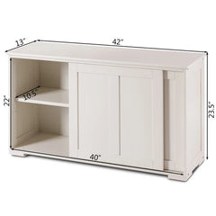 Elida 42'' Wide Credenza Kitchen Storage Cabinet with Sliding Doors