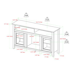 Gray Wash Kohn TV Stand for TVs up to 65" with Fireplace Included