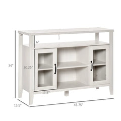 White Anayely 45.75'' Wide Server Retro Wood Grain Effect