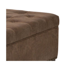Madison Park Alice Tufted Square Cocktail Ottoman Brown