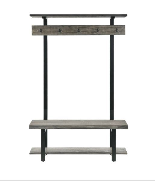 Carbon Loft Lawrence Entryway Hall Tree with Bench and Coat Hooks Grey