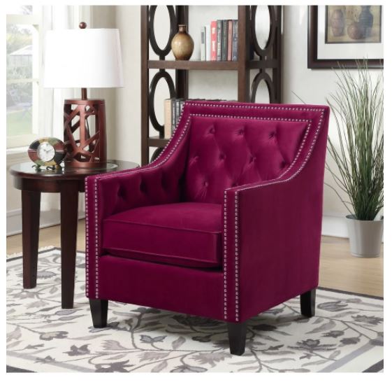 Picket House Furnishings Teagan Tufted Upholstered Accent Chair Red