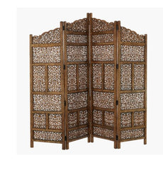 Brown MDF Traditional Room Divider Screen 72 x 80 x 1