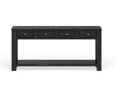 Furniture of America Cosbin Bold Antique Black 4-drawer Sofa Table