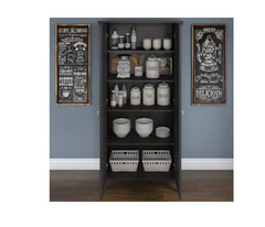 The Gray Barn Lowbridge Kitchen Pantry Cabinet with Doors Metal Finish