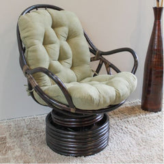 International Caravan Bali Swivel Rocker with Microsuede Cushion - Sage