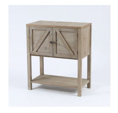 Wood Farmhouse Storage Cabinet Rustic Console and Worn Natural Finish