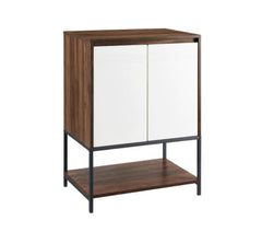 24" 2-Door Accent Cabinet Durable Laminate and Powder Coated Steel Construction