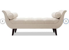 Sky Neutral Cordelia Bench Crafted from Solid and Engineered Wood