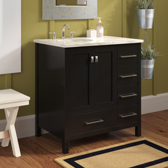 Broadview 32" Single Bathroom Vanity Set Base is Made from Solid