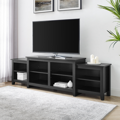Dooly TV Stand for TVs up to 50" Rustic Oak open Storage Across the Board